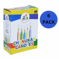 Standard Chanukah Candles Colorful 44 Count 6 Pack