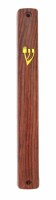 Plastic Mezuzah Case Wood Grain Look with Gold Shin 10cm