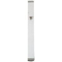 Aluminum Mezuzah 12 cm- White with Cork