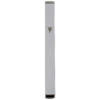 Mezuzah Aluminum Matte Silver with Silver Accents 15cm