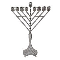 Rambam Style Silverplated Oil Menorah - Chabad Style