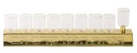 Oil Menorah Strip with 9 Glass Cups Gold