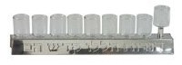 Silver Tin Oil Menorah with Glass Cups