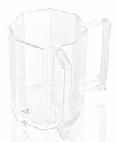 Lucite Wash Cup Hexagon Shape Clear 5"