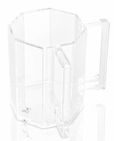 Additional picture of Lucite Wash Cup Hexagon Shape Clear 5"