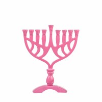 Pink Candle Menorah 7.5"