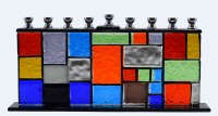 Candle Menorah Hand Crafted Colorful Walls of Unity