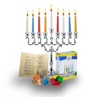 Silver Plated Candle Menorah Set