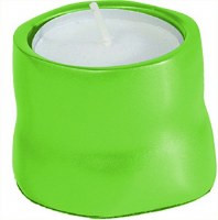Yair Emanuel Anodized Aluminum Tea Light Single Candle Holder Green