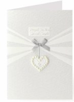 Additional picture of Wedding Card Heart Gem Accent Silver