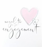 Engagement Card Heart Design Hand Made Pink