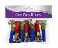 Purim Party Blowers Red Blue 10 Pack