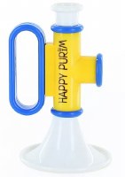Additional picture of Plastic Purim Trumpet Noisemaker 5" Assorted Colors Single Piece