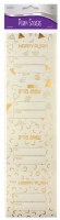 Foil Square Purim Sticker Labels Gold 12 Count