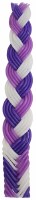 Havdalah Candle Purples and White Flat Braid 11"