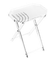 Lucite Leatherite Chanukah Table Silver 20" H