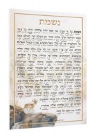 Lucite Nishmas Card Artscroll Interlinear Painted Artwork Gold 5" x 8"