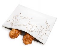 Faux Leather Challah Pouch Embroidered Leaf Design Gold 17" x 22"