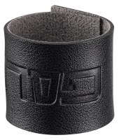 Additional picture of Faux Leather Napkin Rings Pesach Embossed Black 4 Pack