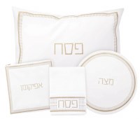 Faux Leather Pesach Set 4 Piece Trinket Design Gold