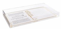 Lucite Havdallah Tray Hebrew Menukad Basic Design Gold 6" x 10"