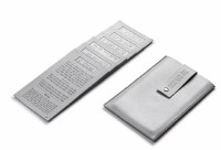 Leather Shabbos and Yom Tov Card Set in Pouch Silver 5.75" x 9"