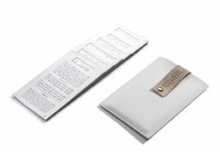 Leather Shabbos and Yom Tov Card Set in Pouch White 5.75" x 9"