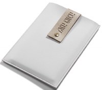 Leather Simanim Card Holder Includes Set of 4 White Simanim Cards Hebrew Gold 5" x 8"