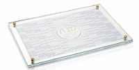 Lucite Challah Board Geometric Design Gold 11" x 16"