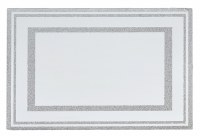 Glass Mirror Tray with Crushed Stones Border Design Small Size 12.6"