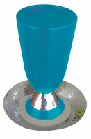 Yair Emanuel Judaica Anodized Aluminum Kiddush Cup - Hammer Work Turquoise
