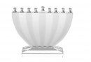 Crystal Candle Menorah Bowl Shape Featuring Frosted Stripes