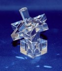 Crystal Dreidel Star of David Design with Stand Clear