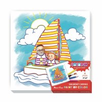 Color In Paint By Color Sailboat Canvas 9"