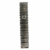 Lucite Mezuzah Case Coiled Wire Design Silver 15cm
