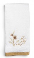 Cotton Finger Towel Netilas Yadayim Floral Design Gold