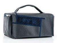 Faux Leather Esrog Box Holder Fur Geometric Design Navy