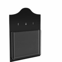 Lucite Kiddush Levana Card Holder Large Size Black with Clear Pocket 11.5" x 16"