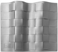 Faux Leather Challah Cover Woven Design Silver 17" x 22"