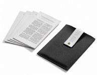 Faux Leather Bencher Card Set in Pouch Black White 6" x 9"