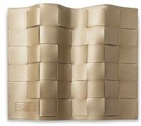 Faux Leather Challah Cover Woven Design Gold 17" x 22"