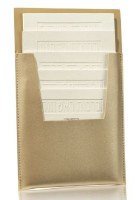 Leather Magnetic 5 Card Brachos Set Ashkenaz Gold