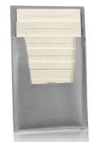 Leather Magnetic 5 Card Brachos Set Ashkenaz Silver