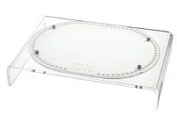 Lucite Suspended Challah Board Marquesa Design Silver 18" x 13"