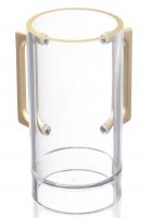 Lucite Washing Cup Pop Drain Design Gold 6.5"