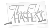 Lucite Tabletop Plaque Thank You Hashem Basic Design Silver