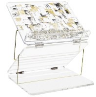 Lucite Tabletop Shtender Foldable Painted Kosel Design by Yosefa Gold