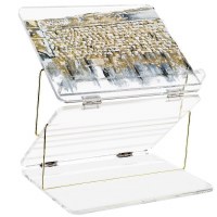 Lucite Tabletop Shtender Foldable Painted Winter at Kosel Design Gold