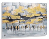 Floating Lucite Dark Kosel Wall Hanging Painted Artwork by Yonatan Gold 24" x 36"