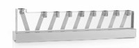Lucite Oil Menorah Line Design Silver 13"
